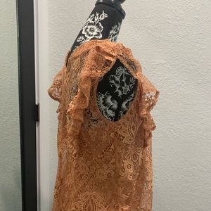 Lace blouse, more copper color then orange